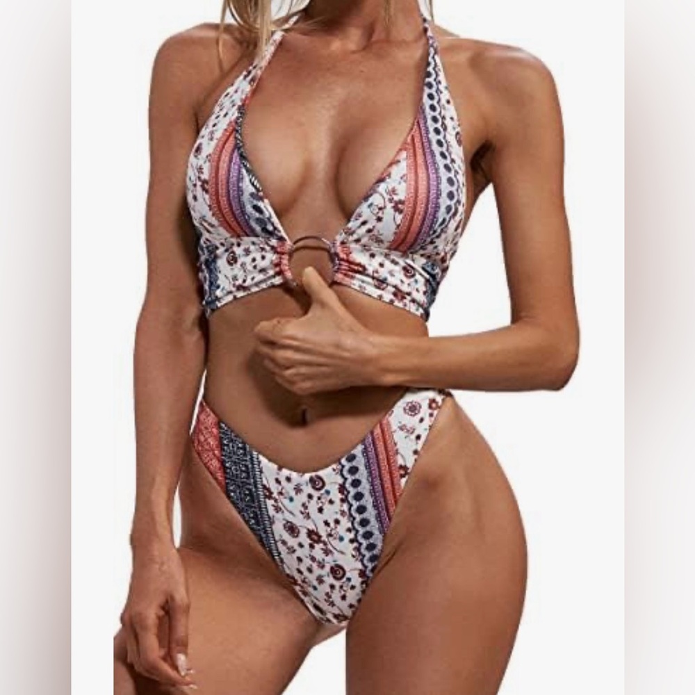 Zaful Boho Stripe Ring Bikini – Size Large NWT